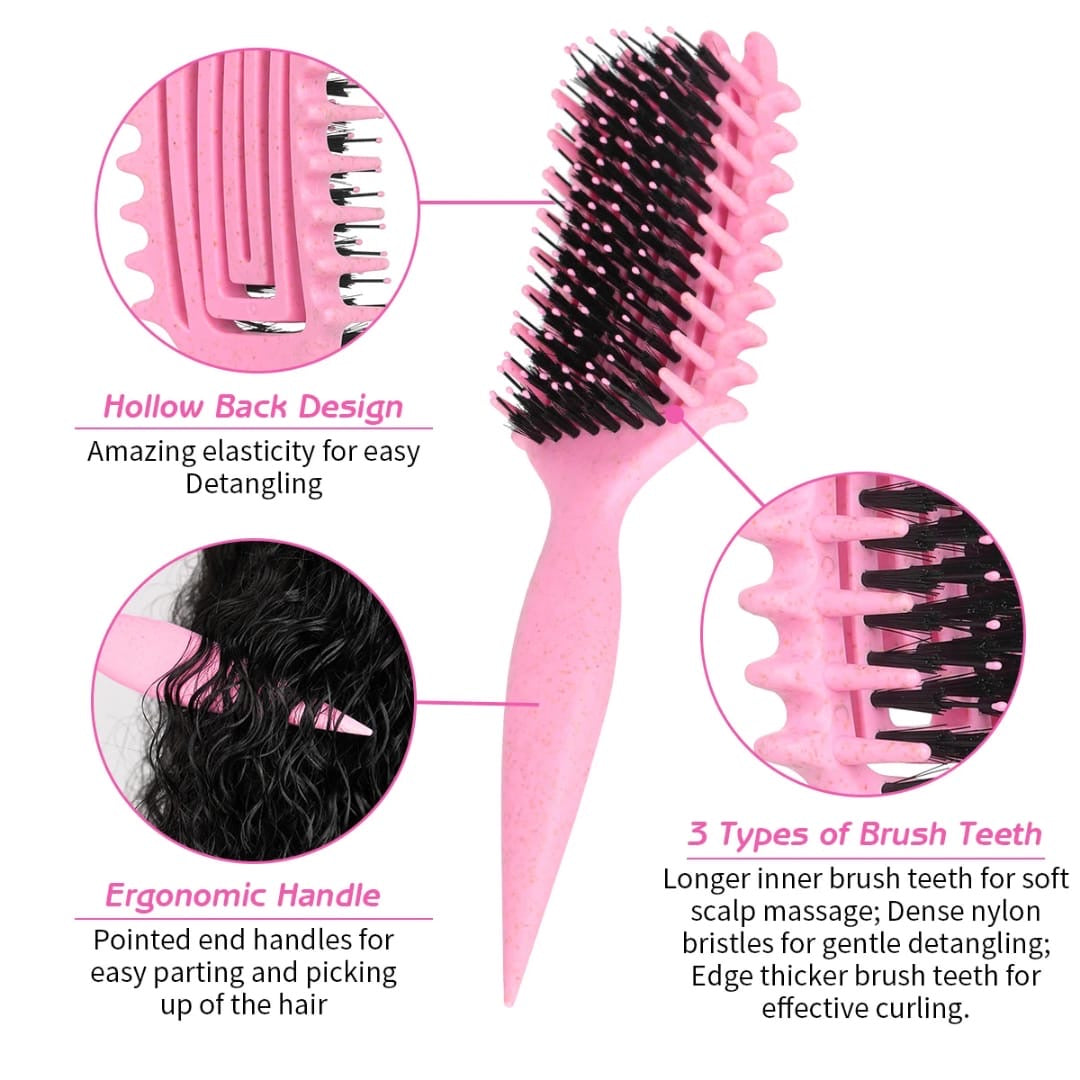 🌀 CurlEase Detangling Brush – Perfect for Curly & Coily Hair
