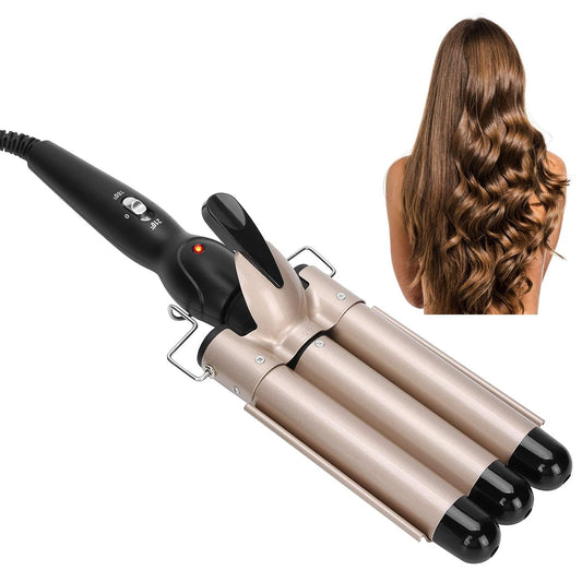 Hair Curler with Three Barrels